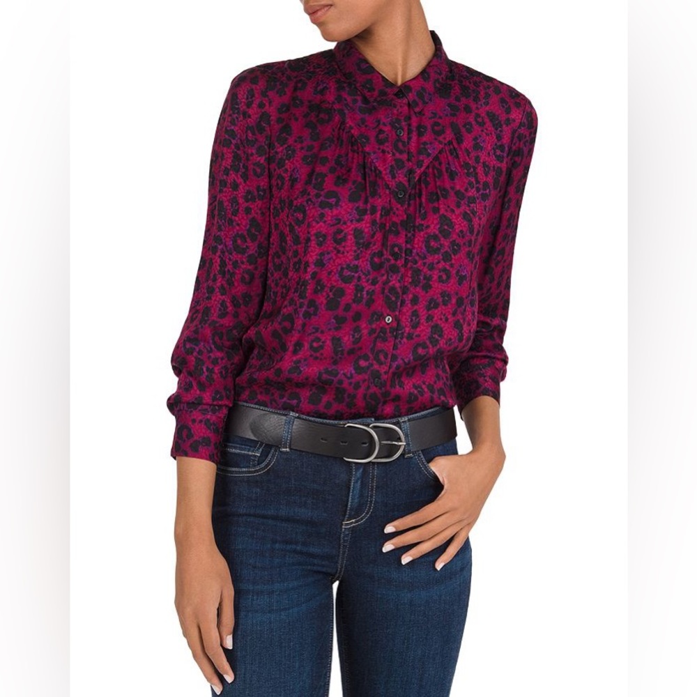 Ba&sh ‘Tim’ Leopard Print Button Down Shirt